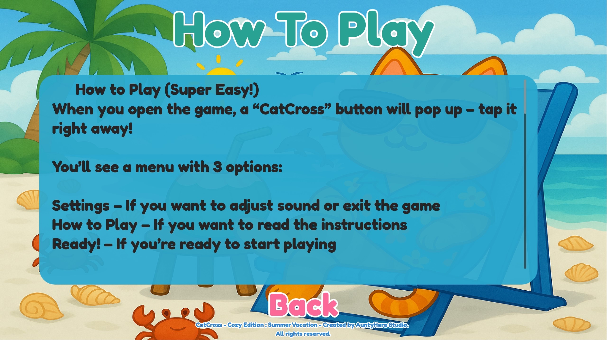 CatCross Cozy Settings